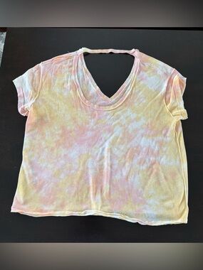 We the Free All Mine Tie Dye Tee in Berry Combo Oversized Dolman Cutout Top